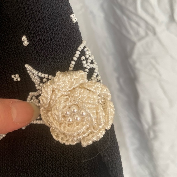 J.S.S. Vintage Elegant Black beaded Embroidered Women's Jacket - Picture 4 of 10